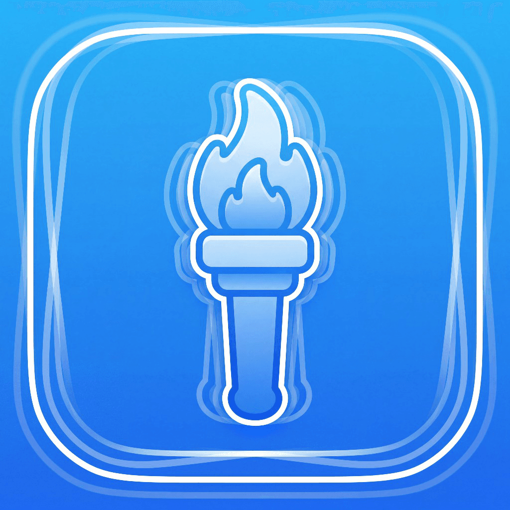 torch-haptics app icon, a blue torch